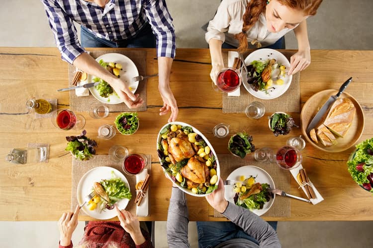 Family eating for 4th of July.