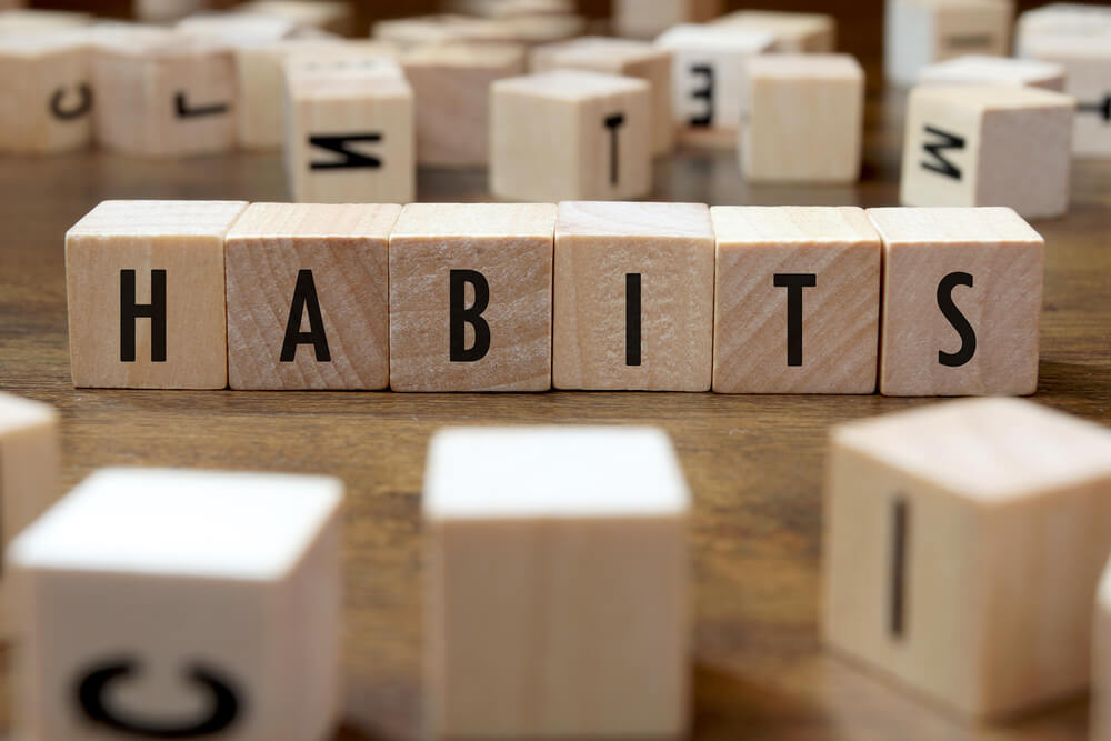 Blocks spelling out HABITS