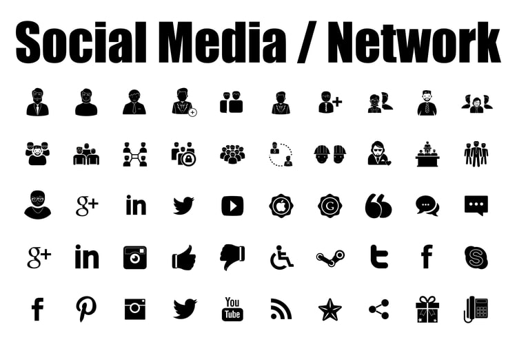 Social media networking icons examples.